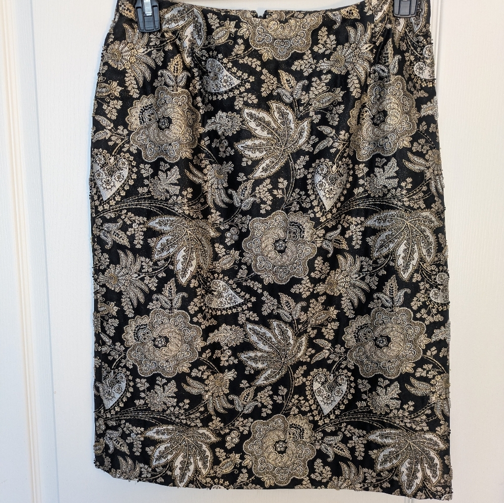 Carmen Marc Valvo Signature Metallic Skirt